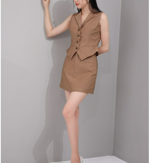 Set Áo Gile Cổ Vest Đính Nút Loan Phối Chân Váy Chữ A Dáng Ngắn NOON SUN NS7 Set Váy Nữ Thiết Kế Đi Chơi Dự Tiệc