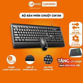 Combo Chuột Bàn Phím Văn Phòng Chống Ồn Có Dây Lecoo CM104 Silent Thiết Kế Chống Mỏi Keycap Tĩnh Âm