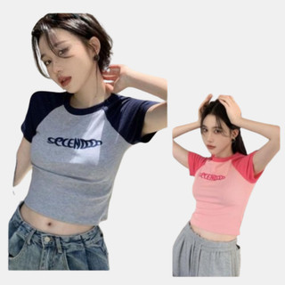 Áo nữ croptop tay raglan in thân trước Mã: HTP004