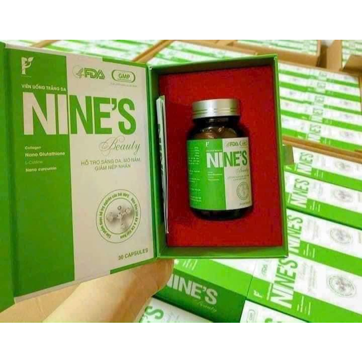 ✅ Viên uống trắng da NINES BEAUTY [Chính Hãng] ✅ Mờ nám giảm nếp nhăn da trắng sáng tự nhiên chống lão hóa hộp 30 viên