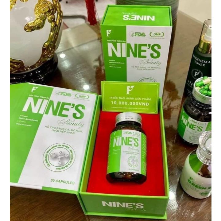 ✅ Viên uống trắng da NINES BEAUTY [Chính Hãng] ✅ Mờ nám giảm nếp nhăn da trắng sáng tự nhiên chống lão hóa hộp 30 viên