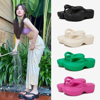 Dép bánh mì nữ kẹp xỏ ngón đế xuồng 6cm tăng chiều cao 𝐢𝐃é𝐩 𝐃𝐋𝟐𝟑𝟒 chất EVA siêu nhẹ êm chân thời trang đi biển mùa hè