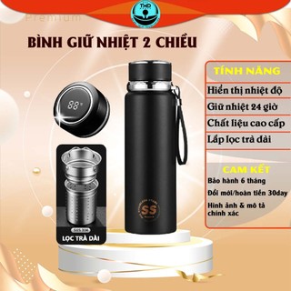 Bình giữ nhiệt hiển thị nhiệt TMD 1 lít - Giữ nóng lạnh 24 giờ, chất liệu inox 316 bèn và an toàn
