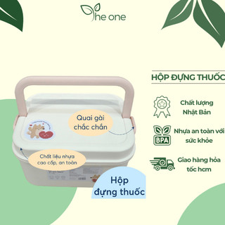 Hộp đựng thuốc gia đình. Thiết kế chia ngăn, có quai cài chắc chắn, nhựa PP an toàn không gây hại