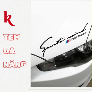 Tem Xe Sport Mind thể thao Decal cho Xe máy, ô tô cao cấp stickers trang trí xe cực đẹp