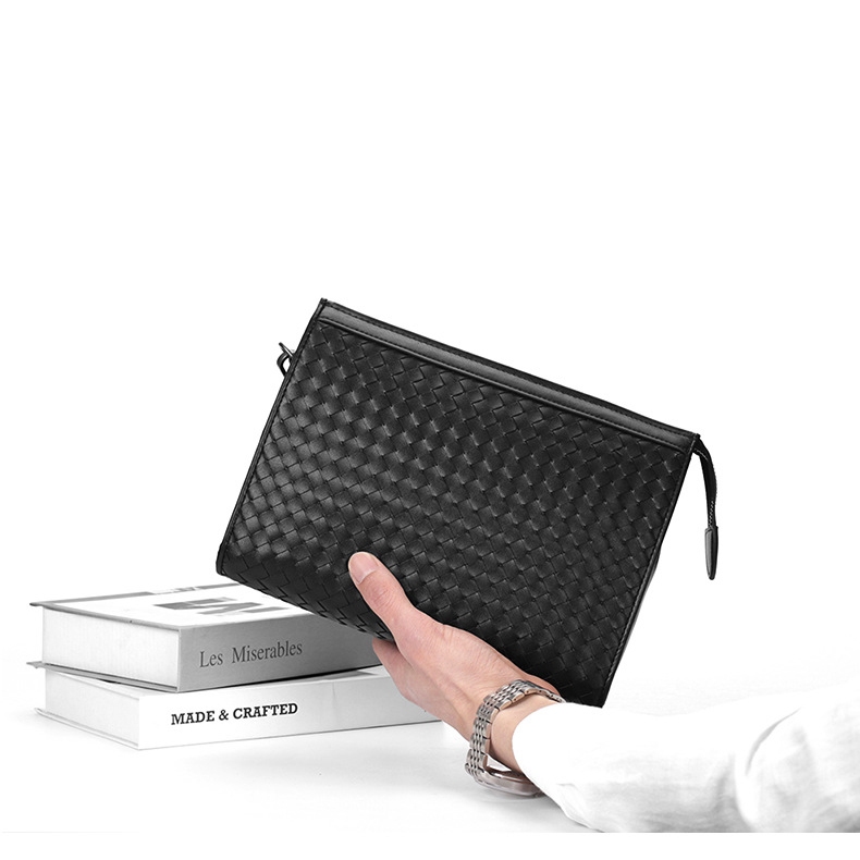 [Freeship] Clutch nam da bò thật CL144VB (Đen) - 100% da thật, BH 3 năm