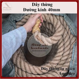 Dây thừng 40mm, loại 1 dây thừng trang trí, dây đay 40 li, làm xích đu, decor, kéo co, handmade