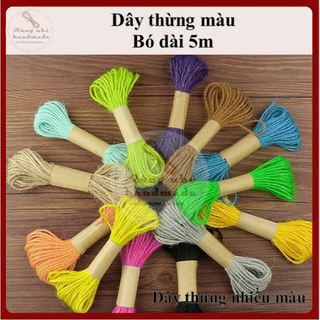 Dây thừng màu, nhiều màu, cuộn dài 5m, dây đay trang trí, handmade