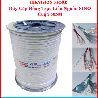 [Cuộn 305m] Cáp đồng trục liền nguồn lõi đồng có bọc dầu chống ẩm, chống côn trùng cắn có bán lẻ theo mét