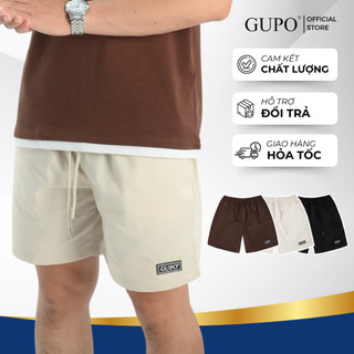 Quần Short Unisex Kaki BASIC GUPO Local Brand Cạp Chun Form Trên Gối Trẻ Trung Thời Thượng