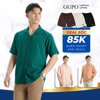 Áo Sơ Mi Nam Linen GUPO Local Brand Cuban Shirt Cộc Tay Form Regular Thoáng Mát Trẻ Trung