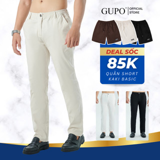 Quần Dài Kaki Nam Chinos GUPO Local Brand Vải Co Giãn Lưng Chun Thoải Mái Trẻ Trung