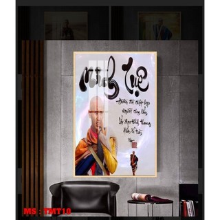 Cao Cấp -Tranh Treo Tường Canvas - Tráng gương Chân Tu -Sư Thầy Thích Minh Tuệ Hành Trình Bước chân Phật Giáo-  MELYHOME