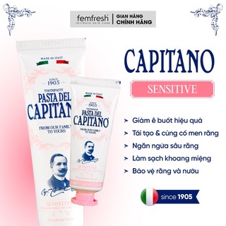 Kem đánh răng Capitano Original Sensitive Dành Cho Răng Nhạy Cảm, Kháng Khuẩn, Giảm Ê Buốt Tuýp 75ml since 1905