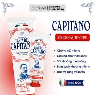 Kem đánh răng Capitano Original Recipe giúp hơi thở thơm mát chống hôi miệng công thức nguyên bản since 1905 -