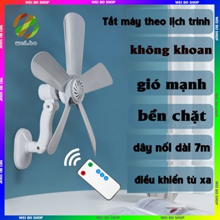  Quạt treo tường & trần nhà phòng tắm nhà bếp Quạt trần mini Hướng điều chỉnh 360 độ chiều dài dây 4,4 mét 