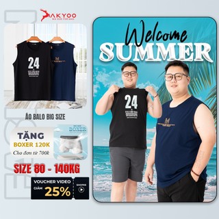 Áo Ba Lỗ Nam Big Size Akyoo 80 - 140kg Thể Thao Khỏe Khắn,Rộng Rãi Thoáng Mát,Vận Động Thoải Mái