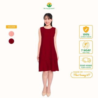  Đầm váy suông nữ mùa hè thời trang Việt Thắng chất Linen đũi - V02.2305