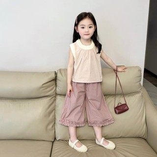 Bộ quần áo bé gái - sét áo thô mềm phối quần ngố bèo phong cách cho bé 1 tuổi đến 7 tuổi