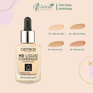 [Tặng bông tán kem nền] Kem Nền Mịn Nhẹ Kiềm Dầu Catrice HD 24h Liquid Coverage Foundation