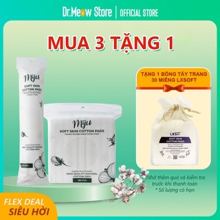 Bông tẩy trang Miju 150M - 100% cotton, không xơ bông, mềm mại, an toàn cho mọi làn da nhập khẩu Hàn Quốc chính hãng