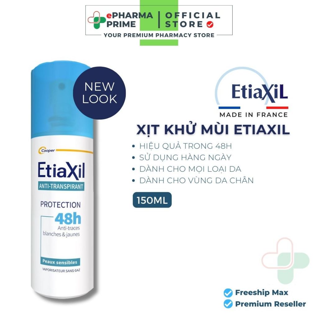 Xịt Khử Mùi Etiaxil Pháp Hàng Ngày 48H Dành Cho Nam Nữ