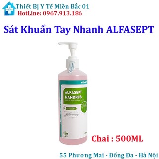 Nước Rửa Tay Sát Khuẩn Gia Đình Alfasept Handrub 500ml- Tinh Chất Nha Đam
