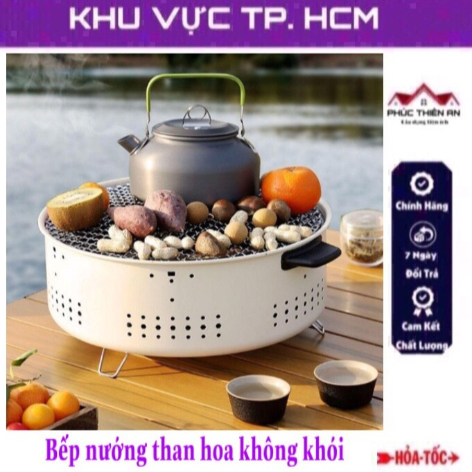 Bếp nướng than hoa không khói cao cấp, có tay cầm cách nhiệt - tiện dụng, siêu bền
