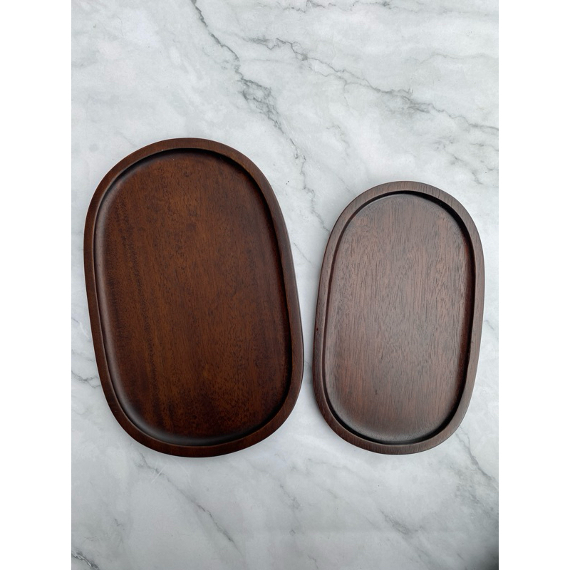 Khay Gỗ Oval decor màu tối đựng đồ ăn, khay đồ uống, decor trang trí đĩa gỗ thớt gỗ chụp ảnh decor
