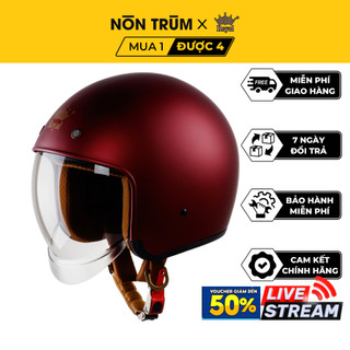 Mũ bảo hiểm 3/4 Royal M139 kính âm đỏ đô size M L XL mũ 3/4 Royal bảo hành 12 tháng