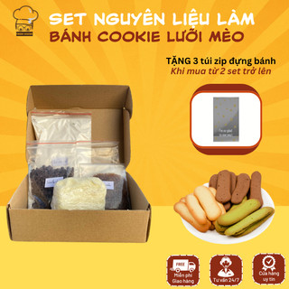 Set làm bánh quy lưỡi mèo Nguyên liệu làm bánh cookie lưỡi mèo
