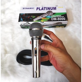 Micro hát karaoke có dây DM-8000 Jack 6.5mm mạ Crôm sáng bóng, chuyên ampli, loa kéo karaoke