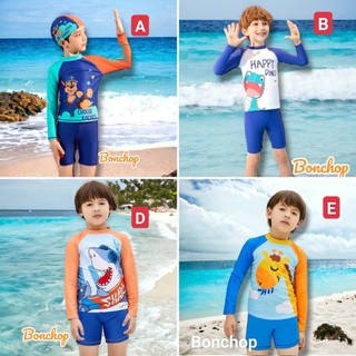 Bộ bơi tay dài chống nắng chống lạnh cho bé trai