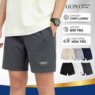 Quần Short Unisex Nỉ Chân Cua GUPO Local Brand Sọt Lưng Thun Form Trên Gối Vải Mềm Mịn Trẻ Trung
