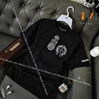 Áo Thun Chrome Hearts White Logo Cotton Cao Cấp Form Rộng - LiVi Store