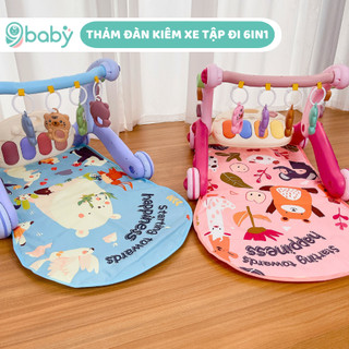 Thảm nhạc cho bé sơ sinh kiêm xe tập đi 6in1, đồ chơi cho trẻ nằm chơi, nghe nhạc đàn piano hình gấu
