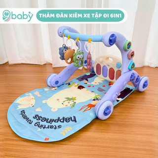 Thảm nhạc đa năng 9BABY kiêm xe tập đi có đèn cho bé hình gấu xanh