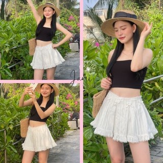 váy voan mùa hè bồng bềnh đính nơ midi dễ thương bánh bèo đi chơi đi tết Jami_CV80