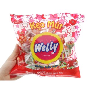 Kẹo mút welly cam - dâu - ổi - cola bibica 396g