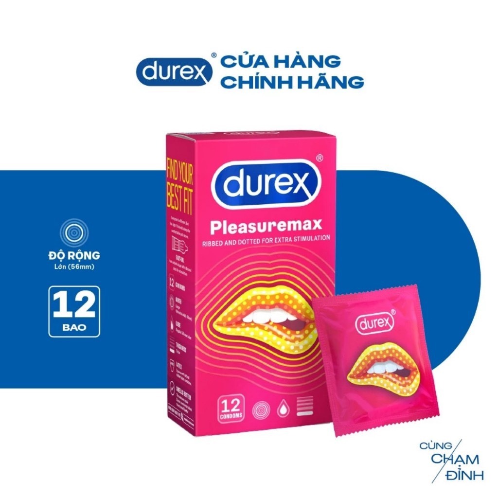 Bao Cao Su CÓ GÂN GAI Durex Pleasuaremax 12 cái