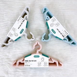 10 Móc Quần Áo Trẻ Em HOKORI, THỊ NHÍM STORE, Combo 10 Mắc Nhựa Quần Áo Trẻ Em KT 30cm