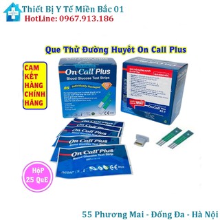 Que thử đường huyết on call plus hộp 25 que