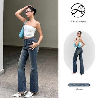 Quần jeans cạp cao La Boutique ống loe năng động cá tính