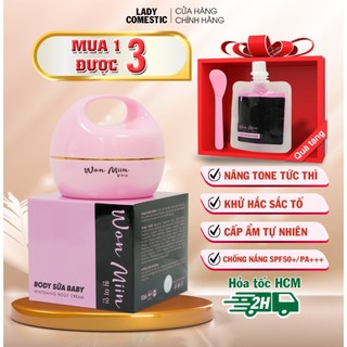 [MUA 5 TẶNG 10] Kem body sữa baby WON MIIN chính hãng trắng da mềm mịn da cấp ẩm phục hồi 250G