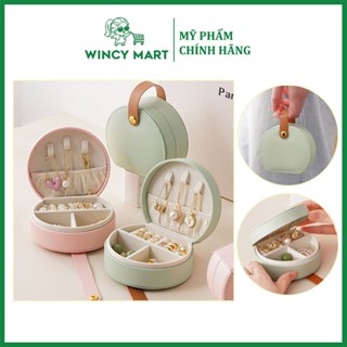 Hộp, Túi Đựng Đồ Trang Sức Cầm Tay Mini Size Du Lịch Chất Liệu Da Có Dây Cầm Tay Đựng Nhẫn, Bông Tai, Phụ Kiện Nhỏ Gọn