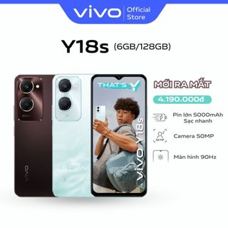  Điện thoại vivo Y18s (6GB+128GB) - Hàng chính hãng - 1 đổi 1 tháng đầu tiên - Bảo hành kỹ thuật 12 tháng