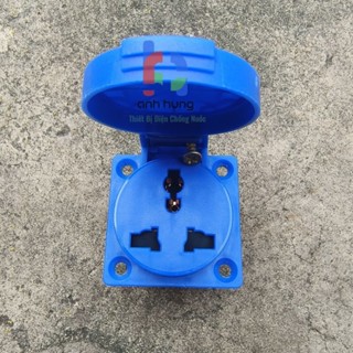  Ổ cắm công nghiệp chống nước ZZDQ có nắp 1 Pha - 10A - 3 chân – IP54   Loại Ốp Tủ Điện  