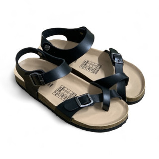PUK14- Dép sandal đế trấu nam nữ BIRKEN quai chéo Unisex da PU, xăng đan quai hậu học sinh chính hãng BIOLINE