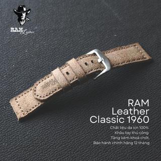 Dây Đồng Hồ Da Bò Handmade Lộn RAM Leather Classic Siêu bền 18mm, 20mm, 22mm, Casio 1200, AW iwatch