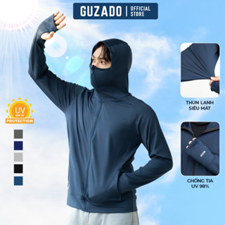 Áo khoác chống nắng nam Guzado chất thun lạnh chống tia UV thiết kế lưới tản nhiệt chống nóng GCN
